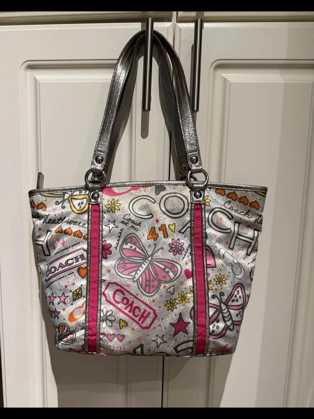 Coach Poppy Butterfly Tote - Picture 2 of 4